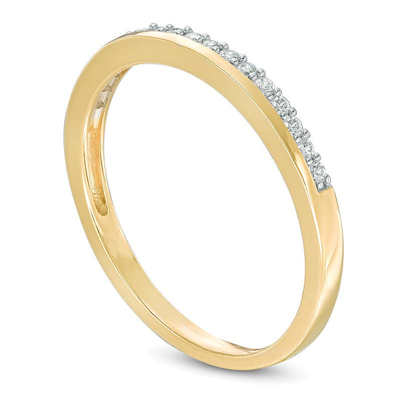 0,13 ct. Gesamtgewicht Diamant-Ehering in 10K Gelbgold