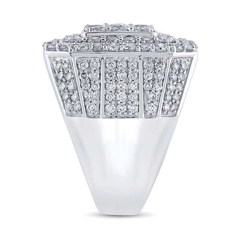 Fashion-Ring mit weißen Diamanten 5.0 ct. Gesamtgewicht in 10K Weißgold
