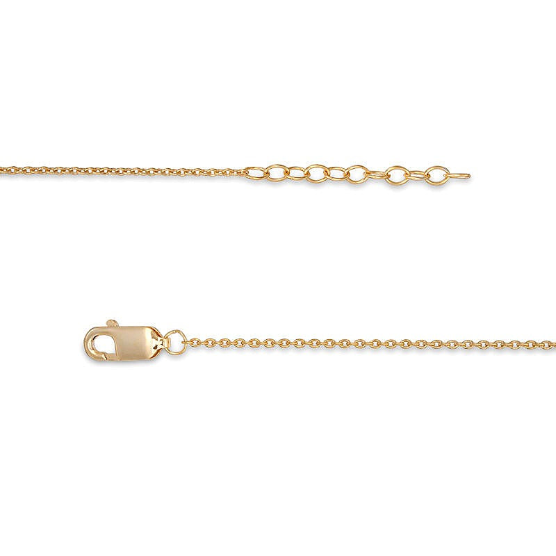6,0 mm Fußkettchen mit Labor-Smaragd und weißem Saphir-Besatz in 10K Gelbgold – 10"