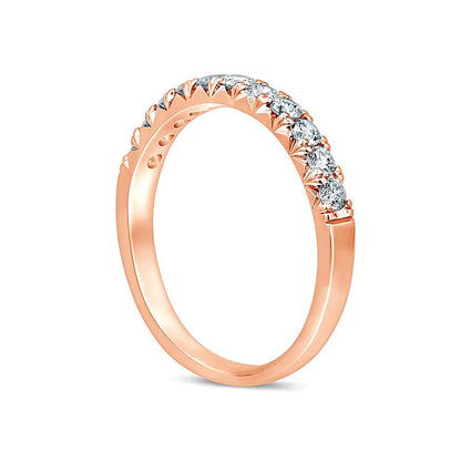 Memoire-Ring mit Diamanten 0.5 CT. Gesamtgewicht, elf Steine, rund, in 14K Roségold