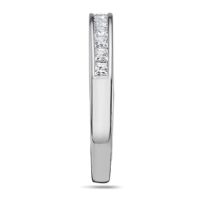0.5 CT. TW Ehering mit Diamanten im Princess-Schliff in 14K Weißgold (I/SI2)