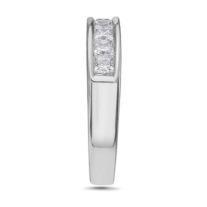 1,0 ct. Gesamtgewicht Diamant-Ehering im Princess-Schliff mit neun Steinen in 14K Weißgold (I/SI2)