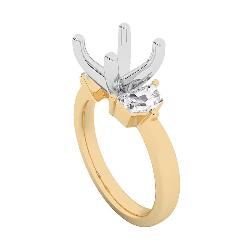 0,63 ct. Gesamtgewicht Labordiamant Ring-Rohling in 14K Gelbgold (F/VS2)