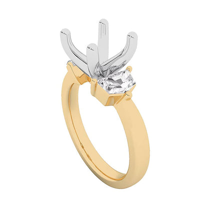 0,63 ct. Gesamtgewicht Labordiamant Ring-Rohling in 14K Gelbgold (F/VS2)
