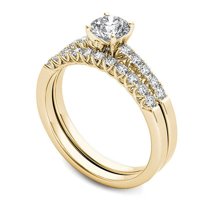 1.0 CT. Gesamtgewicht Diamant-Brautset in 14K Gelbgold