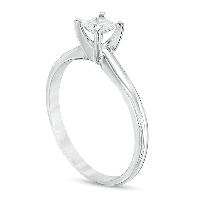 0.33 ct. Solitär-Verlobungsring mit Diamant im Princess-Schliff in 14K Weißgold (I/I2)