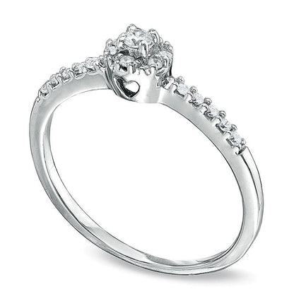 0.17 ct. Gesamtgewicht Diamant Freundschaftsring in 10K Weißgold