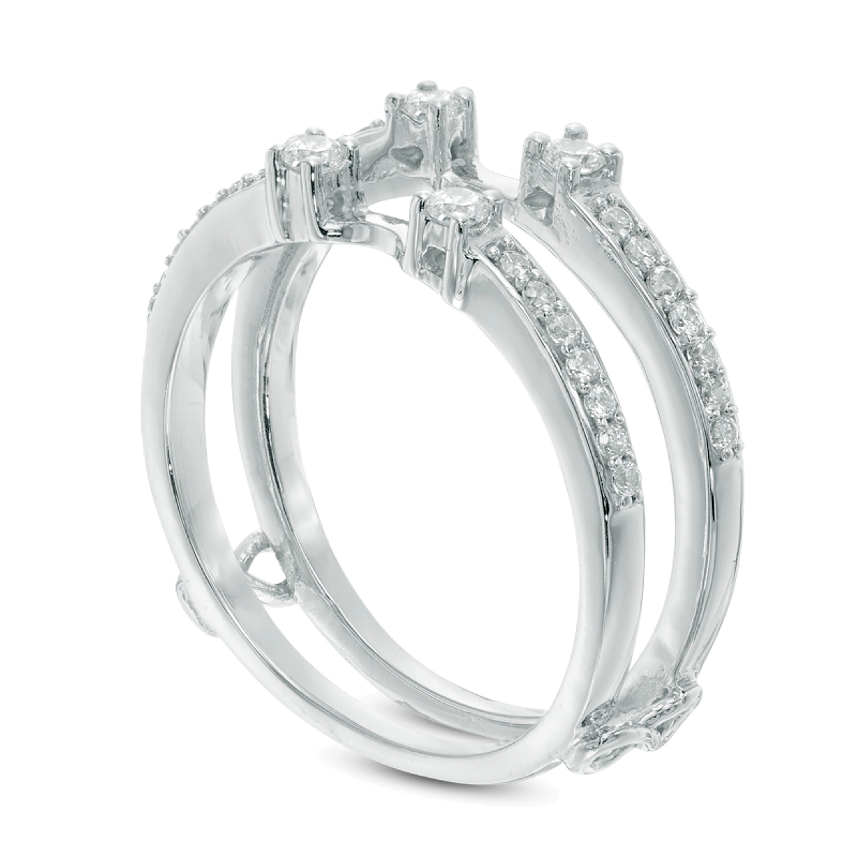 0.33 ct. Gesamtgewicht Diamant Solitär-Enhancer Ring in 10K Weißgold