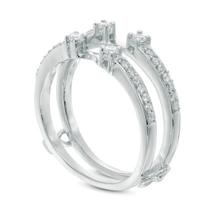 0.33 ct. Gesamtgewicht Diamant Solitär-Enhancer Ring in 10K Weißgold
