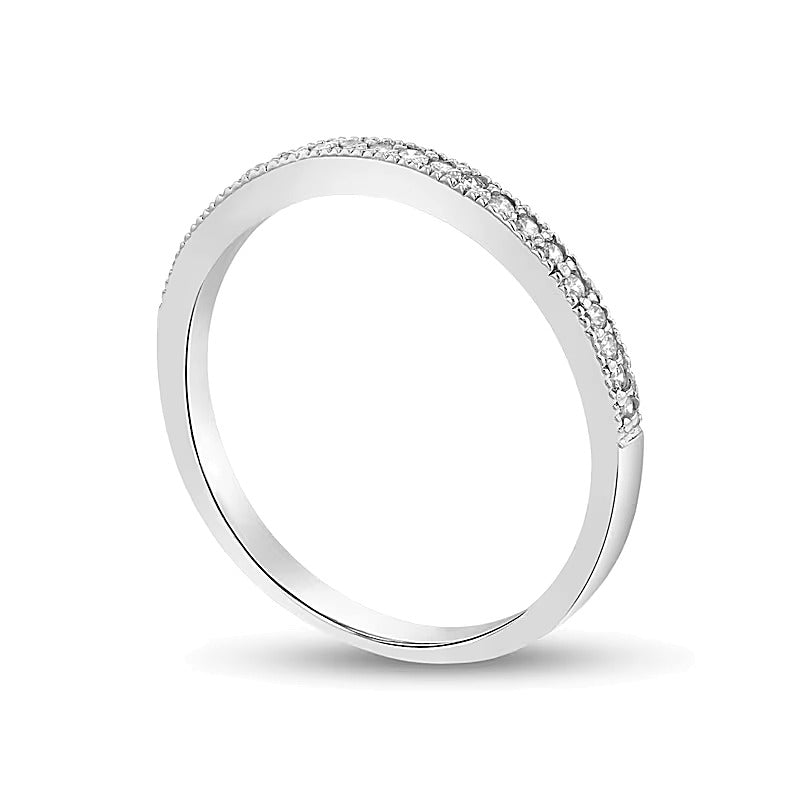 0,17 ct. Gesamtgewicht Diamant Ehering im Vintage-Stil in 14K Weißgold (I/SI2)