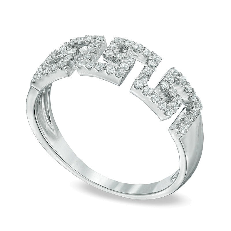 0.33 ct. Gesamtgewicht Diamant Ring mit Greek-Key-Cutout aus rhodiniertem Sterlingsilber
