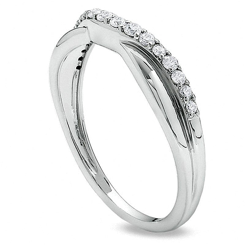 0,25 ct. Gesamtgewicht Diamant Twist Contour Ring in 14K Weißgold