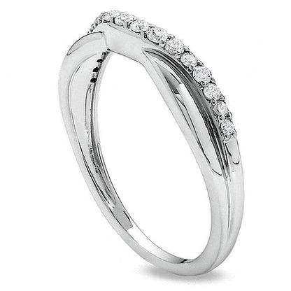 0,25 ct. Gesamtgewicht Diamant Twist Contour Ring in 14K Weißgold
