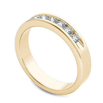 0,5 ct. Gesamtgewicht Diamant Ehering mit sieben Steinen in 14K Gelbgold