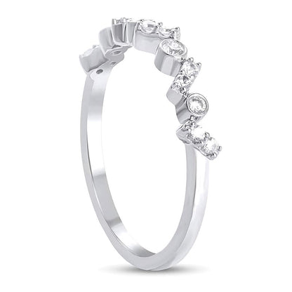 0,2 ct. Gesamtgewicht Diamant Zickzack-Duo-Ring mit Zargenfassung in 10K Weißgold