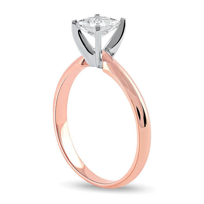 1.0 CT. Labordiamant-Solitär-Verlobungsring im Princess-Schliff in 14K Roségold (F/VS2)