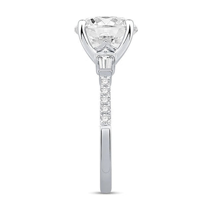 4,38 ct. Gesamtgewicht Labordiamant Fashion-Ring in 14K Weißgold (F/VS2)