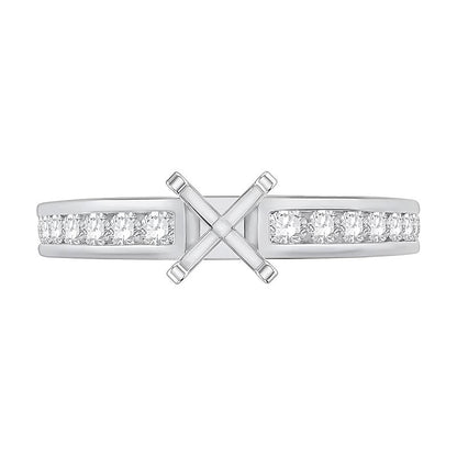 0.38 ct. Gesamtgewicht kanalgefasster Diamant-Solitär Semi-Mount in 14K Weißgold