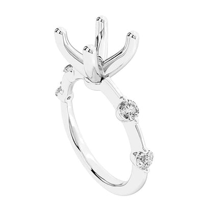 0.25 ct. Gesamtgewicht Diamant-Fassung mit Diamant-Stationen in 14K Weißgold