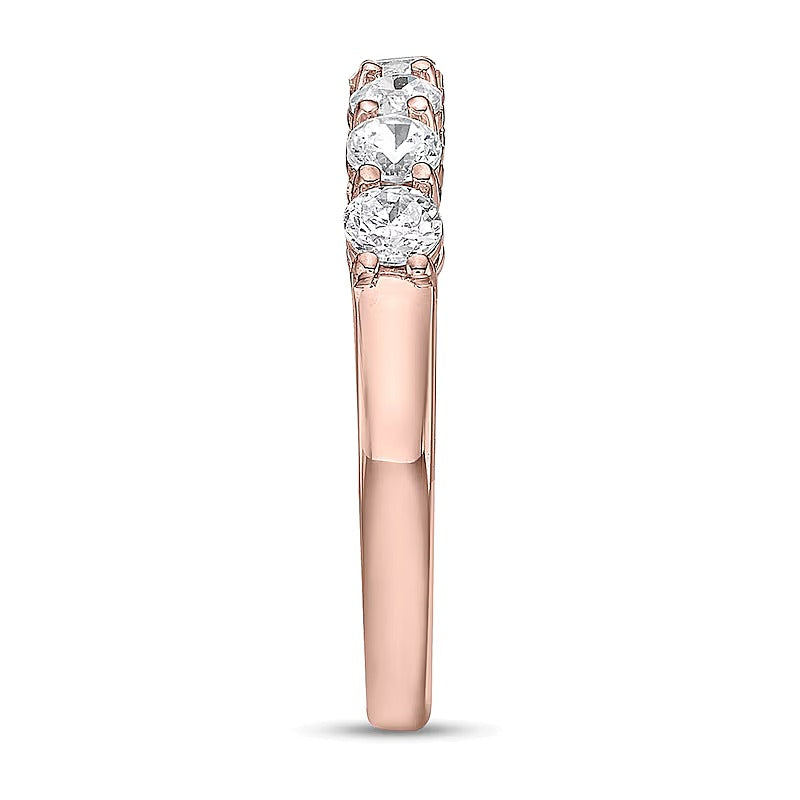 0,75 ct. Gesamtgewicht Diamant Siebenstein-Ring in 10K Roségold (I/I2)