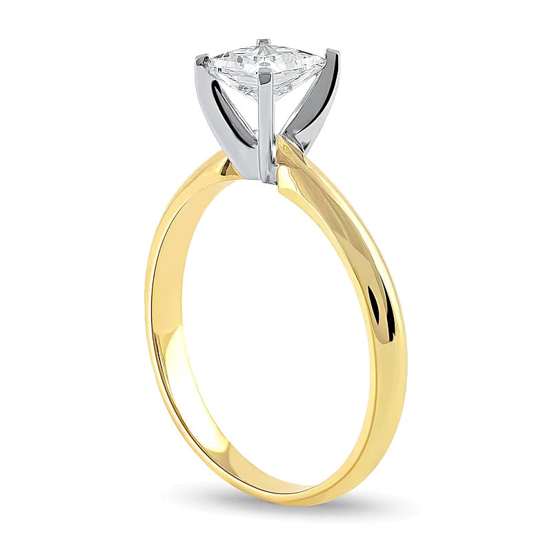 1.0 CT. Princess Labordiamant Solitär Verlobungsring in 14K Gelbgold (F/VS2)