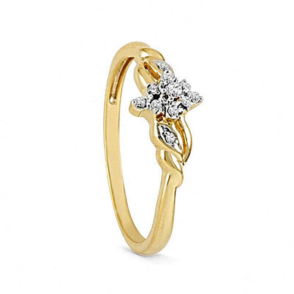 Freundschaftsring mit Diamantbesatz in geflochtenem Design aus 10K Gelbgold