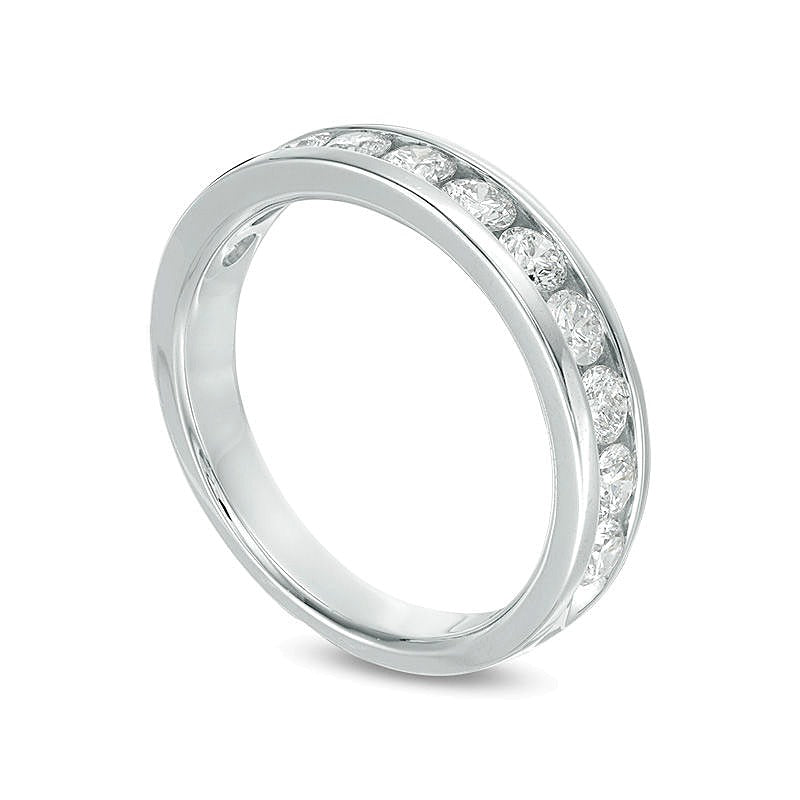 1.0 ct. Gesamtgewicht Diamant-Ring kanalgefasst in 14K Weißgold