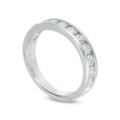1.0 ct. Gesamtgewicht Diamant-Ring kanalgefasst in 14K Weißgold