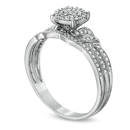 0,25 ct. Gesamtgewicht Diamant-Brautset in 10K Weißgold