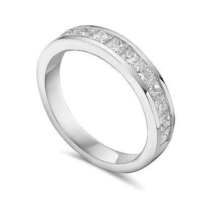 1.0 ct. Gesamtgewicht Memoire-Ring mit elf Diamanten im Princess-Schliff in 10K Weißgold