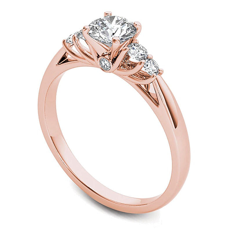 0,75 ct. Gesamtgewicht Diamant-Verlobungsring aus 14K Roségold