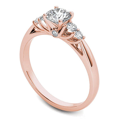 0,75 ct. Gesamtgewicht Diamant-Verlobungsring aus 14K Roségold