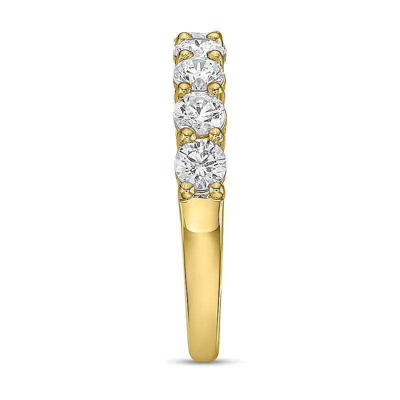 1,25 ct. Gesamtgewicht Diamant Ring mit neun Steinen in 10K Gelbgold (I/I2)