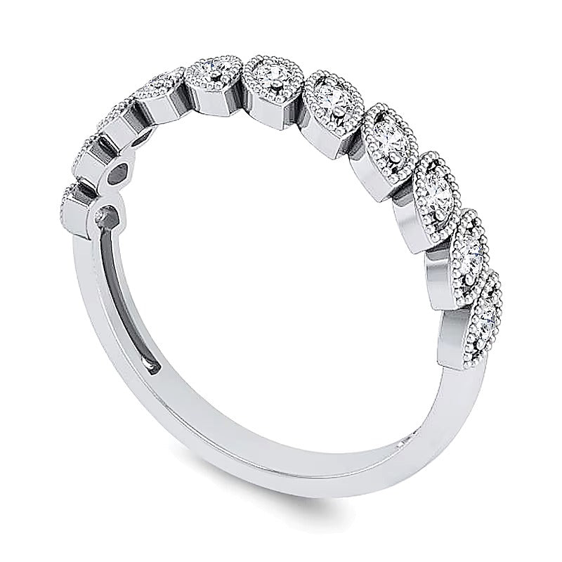 0.2 ct. Gesamtgewicht Diamant-Ring im Vintage-Stil mit Marquise-Schliff in 10K Weißgold