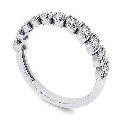 0.2 ct. Gesamtgewicht Diamant-Ring im Vintage-Stil mit Marquise-Schliff in 10K Weißgold