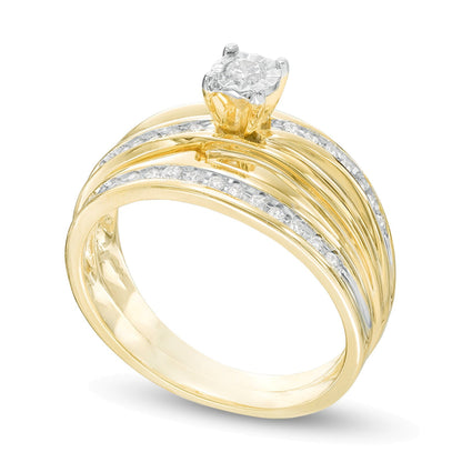 0.2 ct. Gesamtgewicht Diamant Braut-Set in 10K Gelbgold