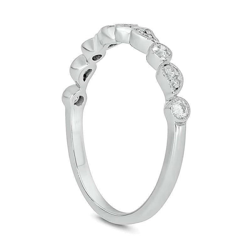 0.2 ct. Gesamtgewicht Diamant Paisley Stapelbarer Ring in 10K Weißgold