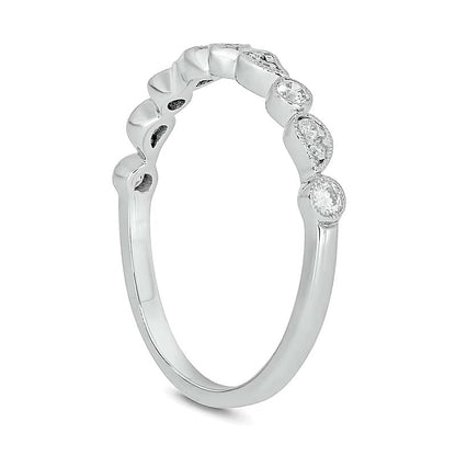 0.2 ct. Gesamtgewicht Diamant Paisley Stapelbarer Ring in 10K Weißgold