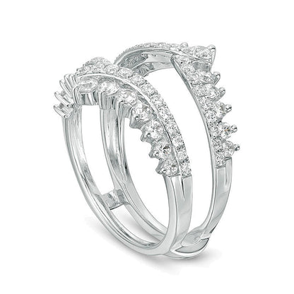 1,25 ct. Gesamtgewicht Diamant Bypass Chevron Solitär-Enhancer in 14K Weißgold