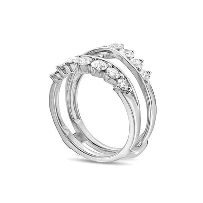 1.5 ct. Gesamtgewicht Diamant Krone Solitär Enhancer Ring in 14K Weißgold