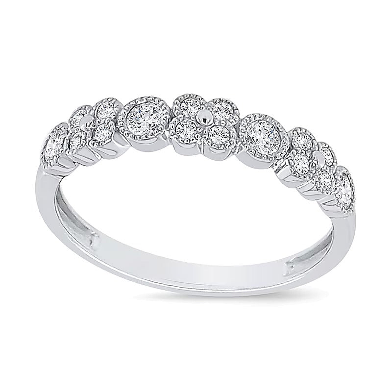 0,25 ct. Gesamtgewicht Diamant Ring im Vintage-Stil in 10K Weißgold