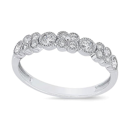 0,25 ct. Gesamtgewicht Diamant Ring im Vintage-Stil in 10K Weißgold