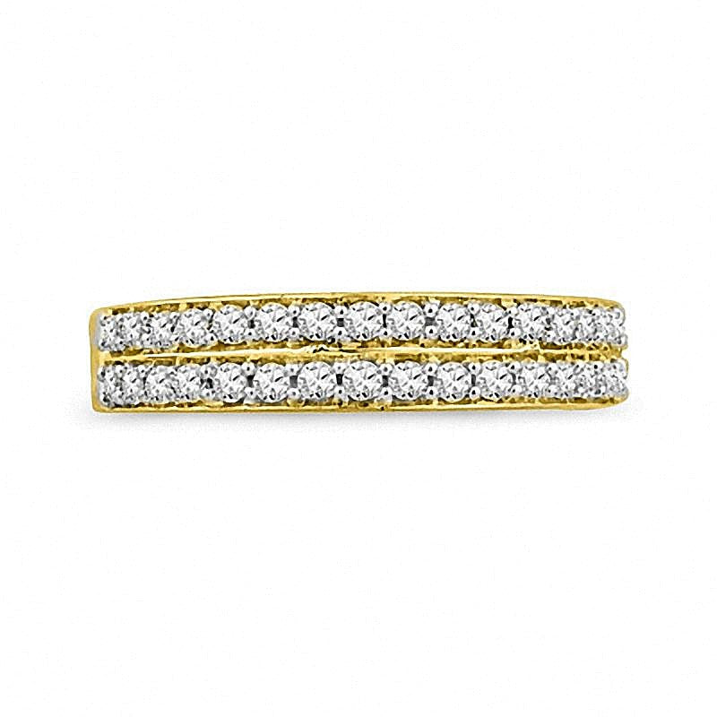 0.33 ct. Gesamtgewicht Diamant Ehering zweireihig in 10K Gelbgold