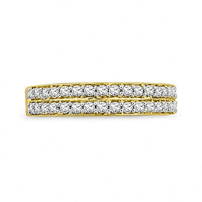 0.33 ct. Gesamtgewicht Diamant Ehering zweireihig in 10K Gelbgold