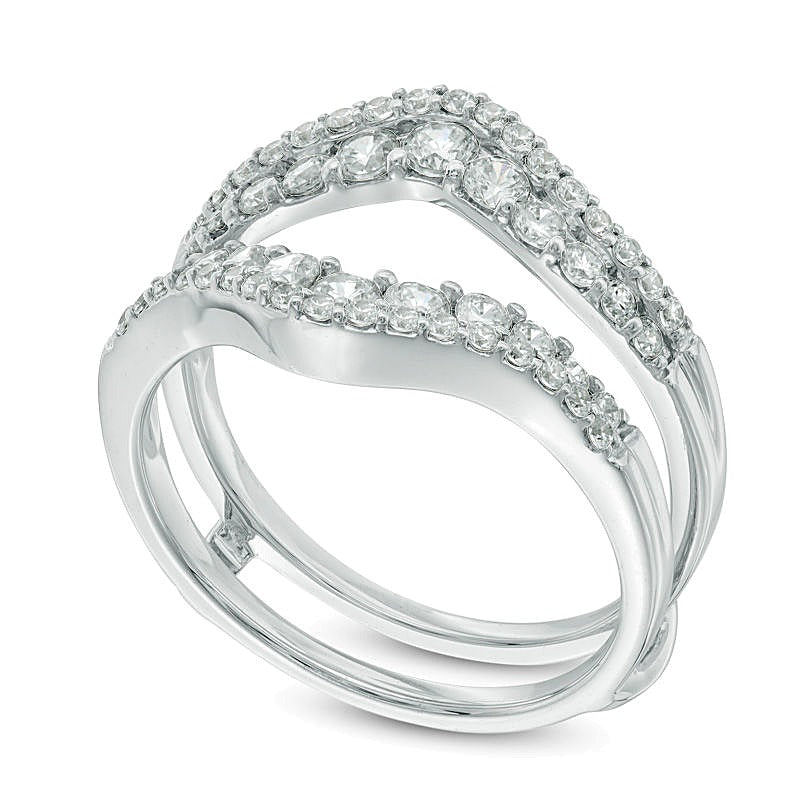 1.0 ct. Gesamtgewicht Diamant Chevron Solitär-Enhancer Ring aus 14K Weißgold