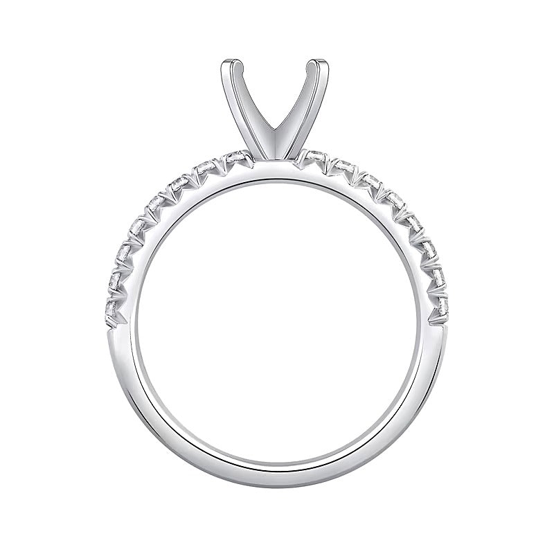 0.33 ct. Gesamtgewicht Diamant Solitär Semi-Fassung in 14K Weißgold