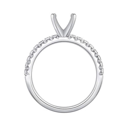 0.33 ct. Gesamtgewicht Diamant Solitär Semi-Fassung in 14K Weißgold