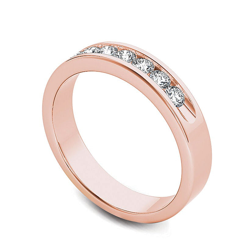 Ehering mit 0.5 ct. Gesamtgewicht Diamanten, Sieben Steine, in 14K Roségold
