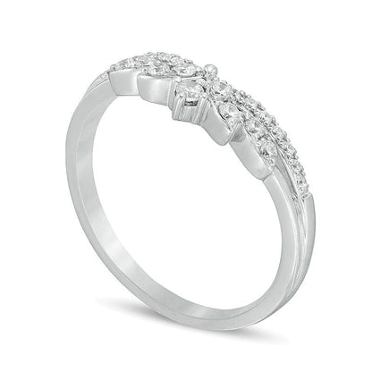 0.25 CT. Gesamtgewicht Diamant Krone Contour Memoire-Ring in 14K Weißgold