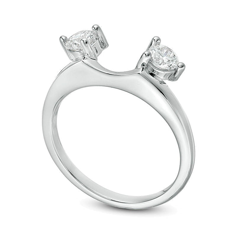 0.5 ct. Gesamtgewicht Diamant Solitär-Enhancer Ring in 14K Weißgold